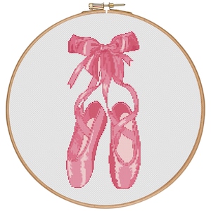 MORE for FREE - Ballet Shoes - Counted Cross stitch pattern PDF - Instant Download - Cross Stitch Pattern -Dance-Love- Needlepoint #1305