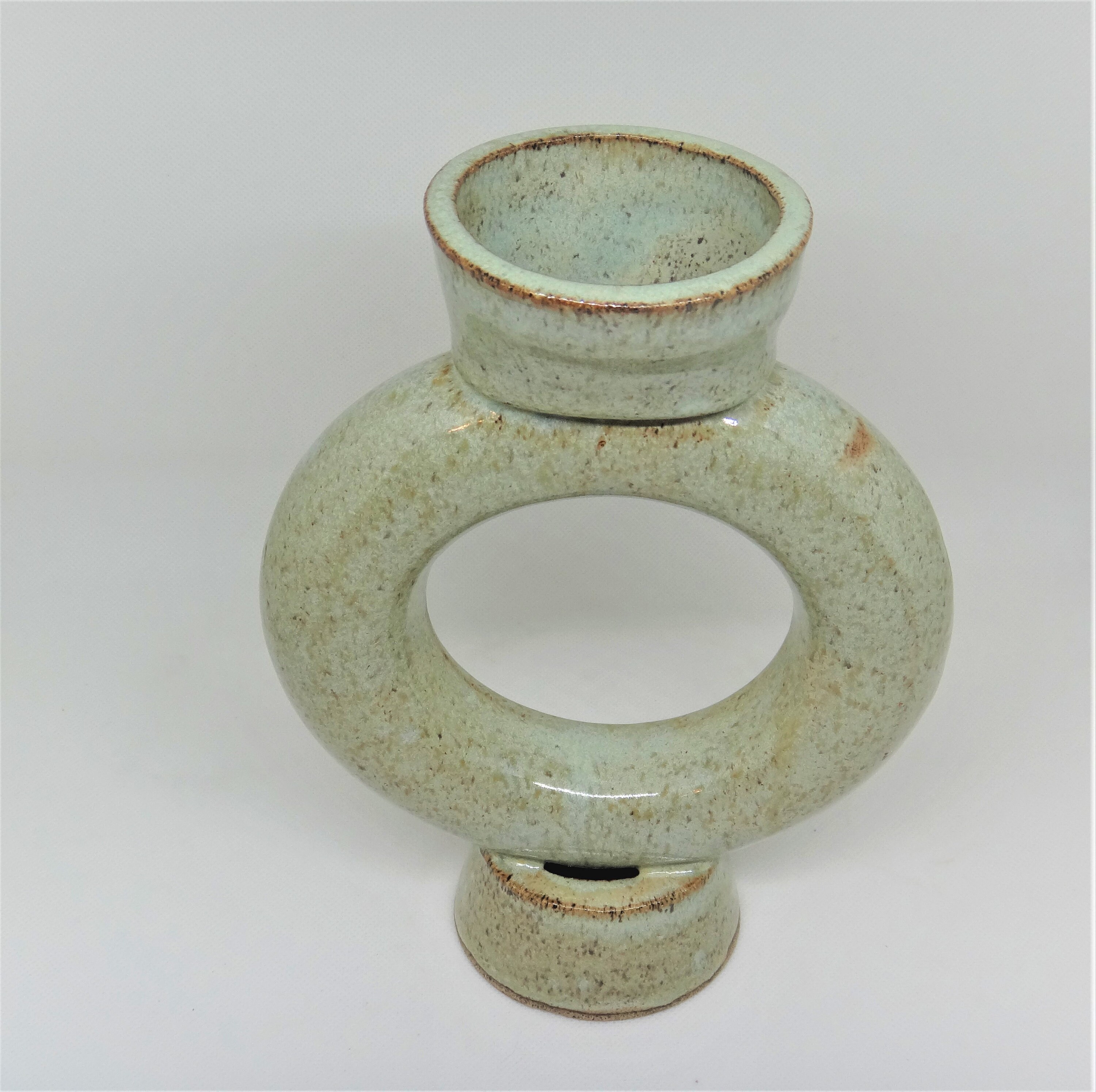 Ceramic donut vase Handmade ceramic vase Hollow vase Modern Etsy