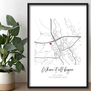 Impression personnalisée où tout a commencé | Impression couple | Cadeau Saint-Valentin | Cadeau d'anniversaire | affiche de carte | Cartes artistiques minimalistes