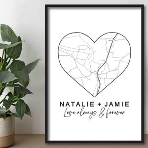 Impression personnalisée où tout a commencé | Impression couple | Cadeau Saint-Valentin | Cadeau d'anniversaire | affiche de carte | Cartes artistiques minimalistes