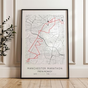 Personalisierte Manufaktur Kalender-Marathon-Druck 2025 Route | Manschette und Armband Manschetten Laufende Karte Poster | Individuell angefertigte Marathon Route Map Print