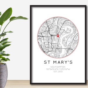 Southampton FC Print | St Mary&#39;s Stadium | SFC Print | English Premier League | Birthday Gift For Dad/Husband | The Saints| Poster