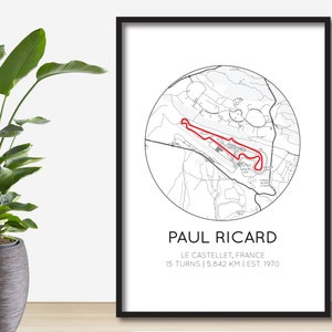 Paul Ricard F1 Circuit Print | Formula 1 Print | F1 Racing | Formula 1 Track Circuit Outline | Birthday Gift For Dad/Husband | Fathers Day