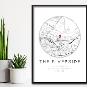 Middlesbrough FC Druck | The Riverside Stadium | MFC Druck | EFL-Meisterschaft | Geburtstagsgeschenk für Papa/Mann | Der Boro | Poster