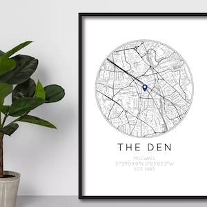 Millwall FC Print | The Den Stadium | MFC Print | EFL Championship League | Birthday Gift For Dad/Husband | The Lions | Poster