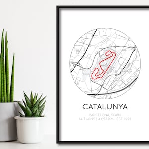 Circuit de Barcelona-Catalunya Print | Formula 1 Print | F1 Racing | Formula 1 Track Circuit | Birthday Gift For Dad/Husband | Fathers Day