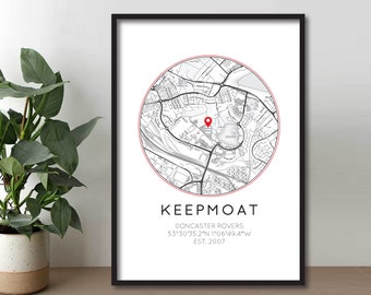 Doncaster Rovers FC Print | Keepmoat Stadium | DRFC Print | EFL League One | Birthday Gift For Dad/Husband | Doncaster | Poster