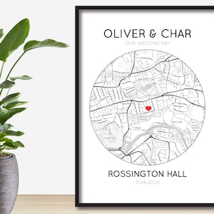 Personalisiertes Hochzeitsgeschenk | Hochzeitsdruck | Karte zum Jahrestag Paare Geschenk | Mr and Mrs Map Druck | Karte für die Hochzeit | Hochzeitsgast