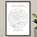 Personalised Where We First Met Map Print | Couple Print | Valentines Gift | Anniversary Present | Map Poster | Minimalist Map Art 