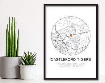 Castleford Tigers Print | Wheldon Road | Rugby League Print | COYF | Cas Tigers | Birthday Gift For Dad/Husband | Poster