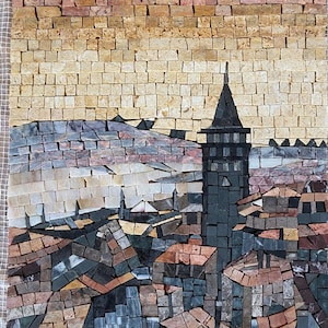 Galata Tower Istanbul Mosaic - Mosaic Artwork - Mosaic Wallart