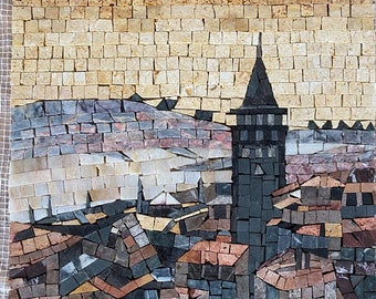 Galata Tower Istanbul Mosaic - Mosaic Artwork - Mosaic Wallart