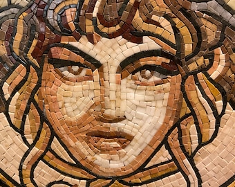 Mosaico de Medusa Gorgona - Arte de mosaico - Arte de pared de mosaico