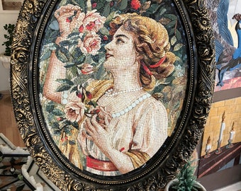 Œuvre d’art murale en mosaïque victorienne