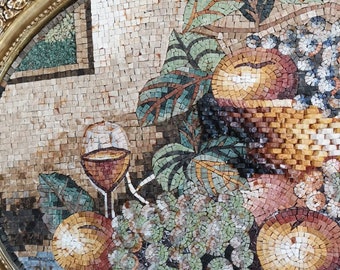 Wine Fruit Mosaic Wall Art - Mosaic Artwork