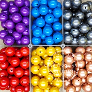 Metallic Silicone Beads, 15mm Round Silicone Beads, Bulk Beads