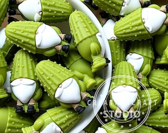 New 3D Pickle Gnome Focal Beads,Funny Silicone Beads for Beaded Pen
