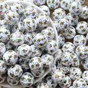 16mm Acrylic Beads,Bee Beads,UV Acrylic Beads,Wholesale Beads,DIY For Pen Keychain Making