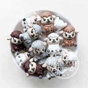 3D Sheep Silicone Beads, Sheep Beads, Silicone Focal Beads, Bulk Beads, DIY Keychain Charm