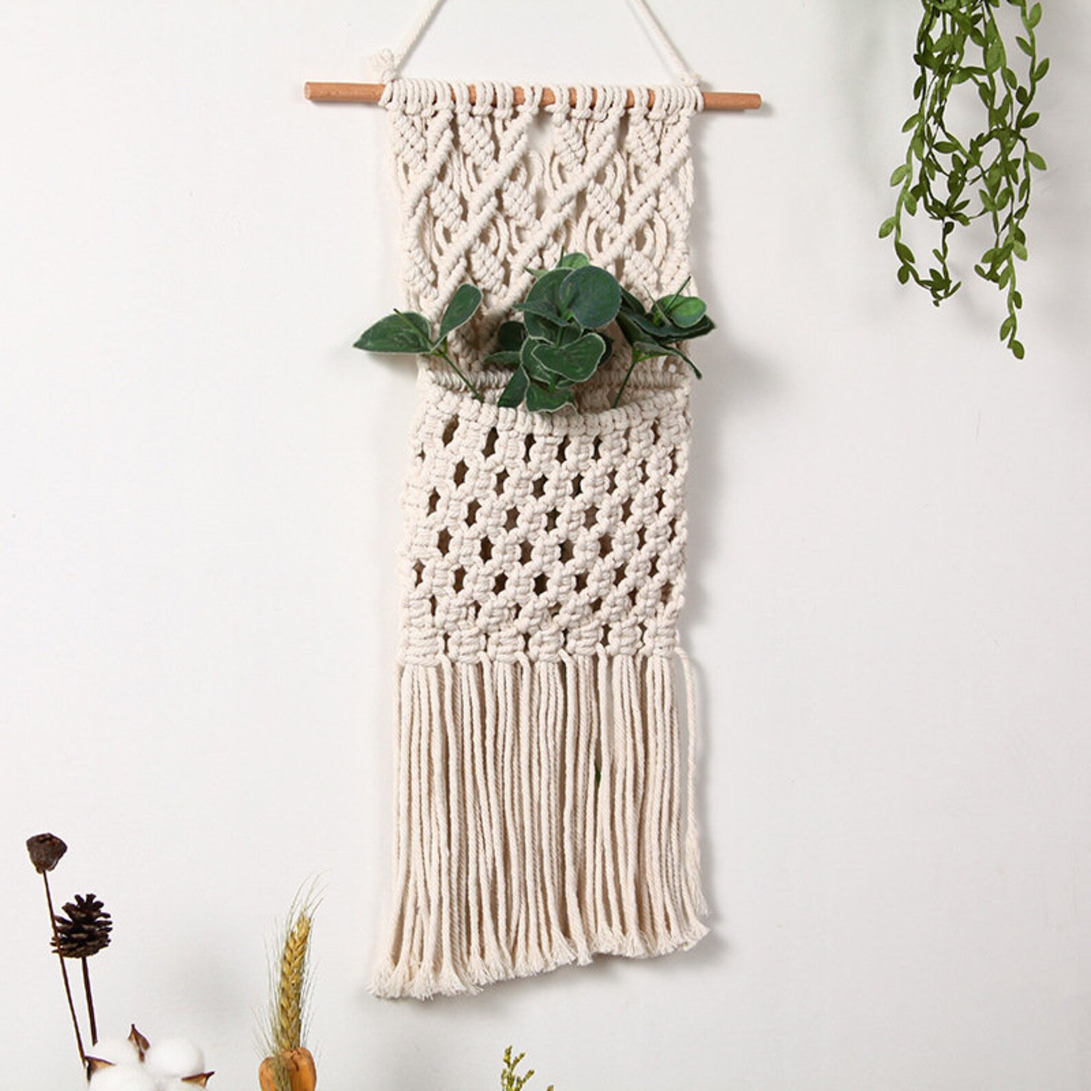 Macrame Hanging Wall Pockets Envelope Pouch Macrame Pocket Etsy