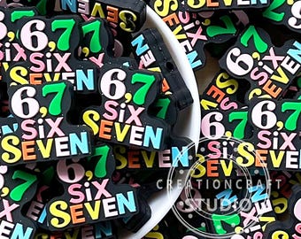 6 7 Six Seven Silicone Beads For Beaded Gift Jewelry,Focal Loose Bead Bulk