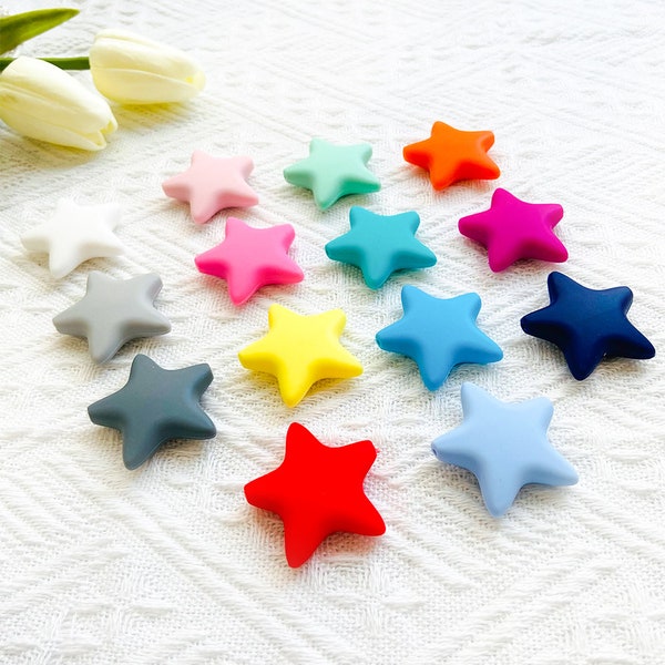 46*40 mm, Star Silicone Bead, Craft Supplies, Soft Silicone Beads, Shape Bead, Silicone Bead Bulk, Silicone Bead DIY Keychain Pendant Charm