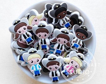 Cowboy/Cowgirl Silicone Focal Beads, Soft Silicone Beads, Silicone Mini Beads, DIY Keychain Charms Jewelry Keyring, Bulk Beads