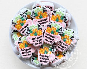 Cuentas focales de copa floral, cuentas de silicona para hacer llaveros, joyería DIY focal de silicona