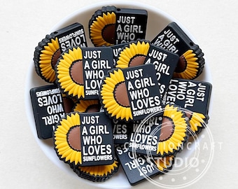 Love Sunflowers Beads,Focal Sunflower Beads,Silicone Beads Bulk,DIY Beaded Craft Making