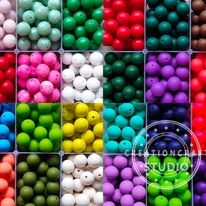 New 15mm Round Silicone Beads, Bulk Silicone Loose Beads, Silicone Balls, Pearl Beads