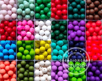New 15mm Round Silicone Beads, Bulk Silicone Loose Beads, Silicone Balls, Pearl Beads