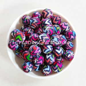 12/15mm Silicone Beads, Round Beads, Wave Print Silicone Beads, 14mm Hexagon Silicone Beads, DIY Necklace Bracelet, Wholesale Beads