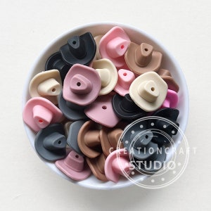 Cowboy Hat Shape Silicone Beads, Cowboy Hat Focal Beads, Bulk Silicone Beads, 20*20mm