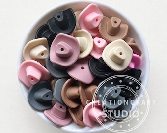 Cowboy Hat Shape Silicone Beads, Cowboy Hat Focal Beads, Bulk Silicone Beads, 20*20mm