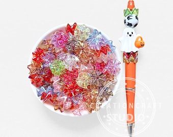 Iridescent Wavy Clear Spacer Beads,Acrylic Wave Beads Wholesale Craft Spacers for Pen