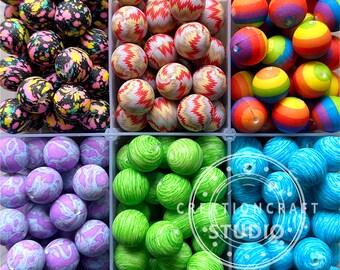 15mm Print Silicone Beads, Splatter Print Beads, Silicone Beads Bulk, Colorful Beads