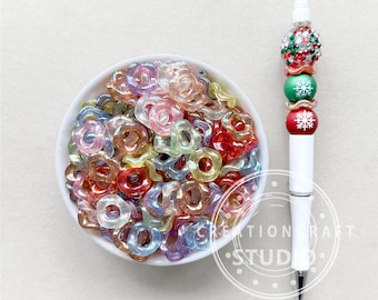 UV 16 mm gewellte Spacer Perlen, Mix gewellte Spacer Lose Perlen, Acryl flache Scheiben Perlen, für Stift Anhänger