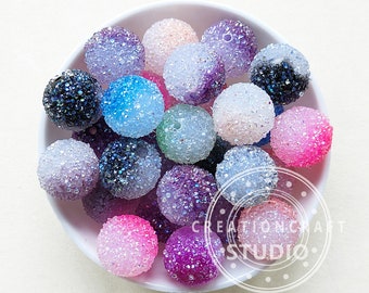 20mm Gradient Rhinestone Sugar Bubblegum Bead, 20mm Resin Beads in Bulk,20mm Bubble Gum Beads, 20mm Chunky Beads