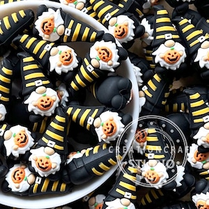 New Halloween Pumpkin 3D Gnome Focal Beads,Silicone Focal Beads,for Pen