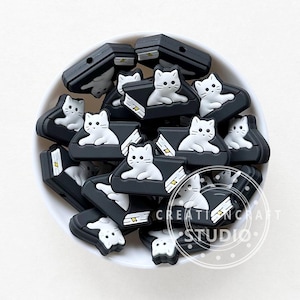 Cat Book Focal Beads,Soft Beads,Beadable Pen Beads