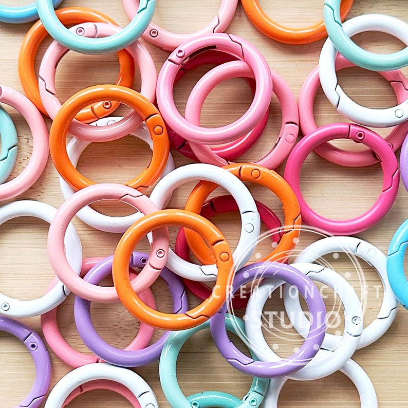 Spring Snap Key Ring Colorful Spring Round Ring, Gate Spring Snap Hook, Gate O Ring, Metal ...