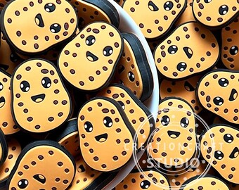 Cookie Shape Beads,Soft Focal Beads for Food Themed Jewelry Making