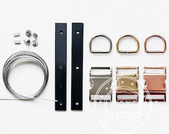 Pet Collar Kit Metal Release Buckle D-Ring for Beaded Pet Jewelry Necklace Gift Supplies