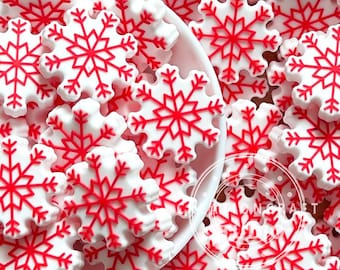 Christmas Red Snowflake Silicone Winter Focal Beads for Holiday Jewelry Making