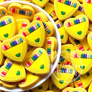 Crayon Beads,Silicone Beads,Bulk Focal Beads,Back To School Beads