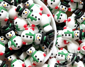 Christmas Snowman 3D Silicone Beads,Focal Loose Beads DIY Pen Jewelry Accessories