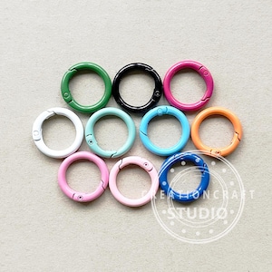 Colorful Spring Round Ring, Gate Spring Snap Hook, Gate O Ring, Metal Snap Push Clasp, Webbing Hook Bag Clasp, Spring Buckle for Handbag