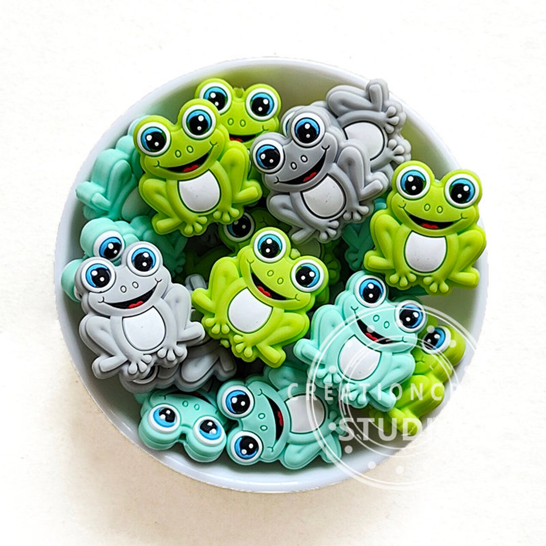 Green Frog Silicone Focal Bead Accessory