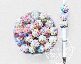 Bowknot Colored Polymer Clay Loose Fancy Beads,Pen Beadable Beads,Bulk Bead