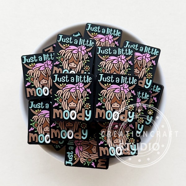 Highland Cow Focal Silicone Beads, Just a Little Moody Beads